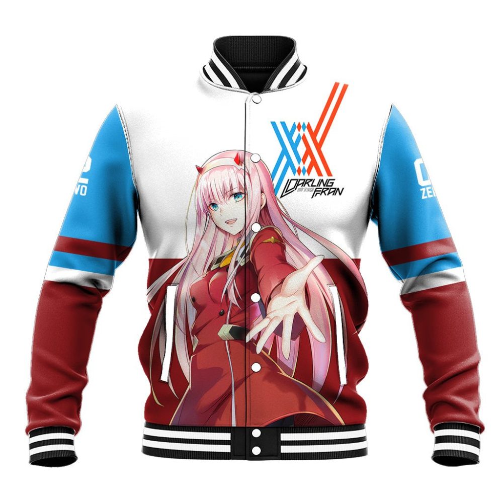 002 Zero Two Strelitzia Baseball Jacket Anime Style Ts04