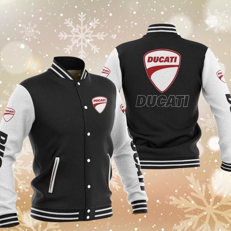 Ducati Brand Logo Baseball Varsity Jacket Full Color