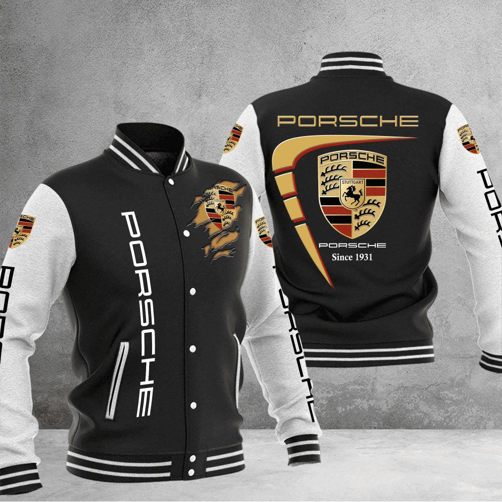 Porsche Baseball Varsity Jacket Full Color