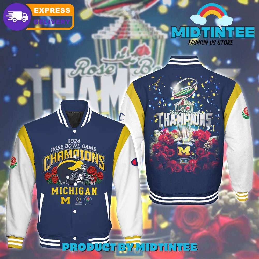 2024 Rose Bowl Champions Michigan Varsity Jacket - Limited Edition, Fast Shipping!