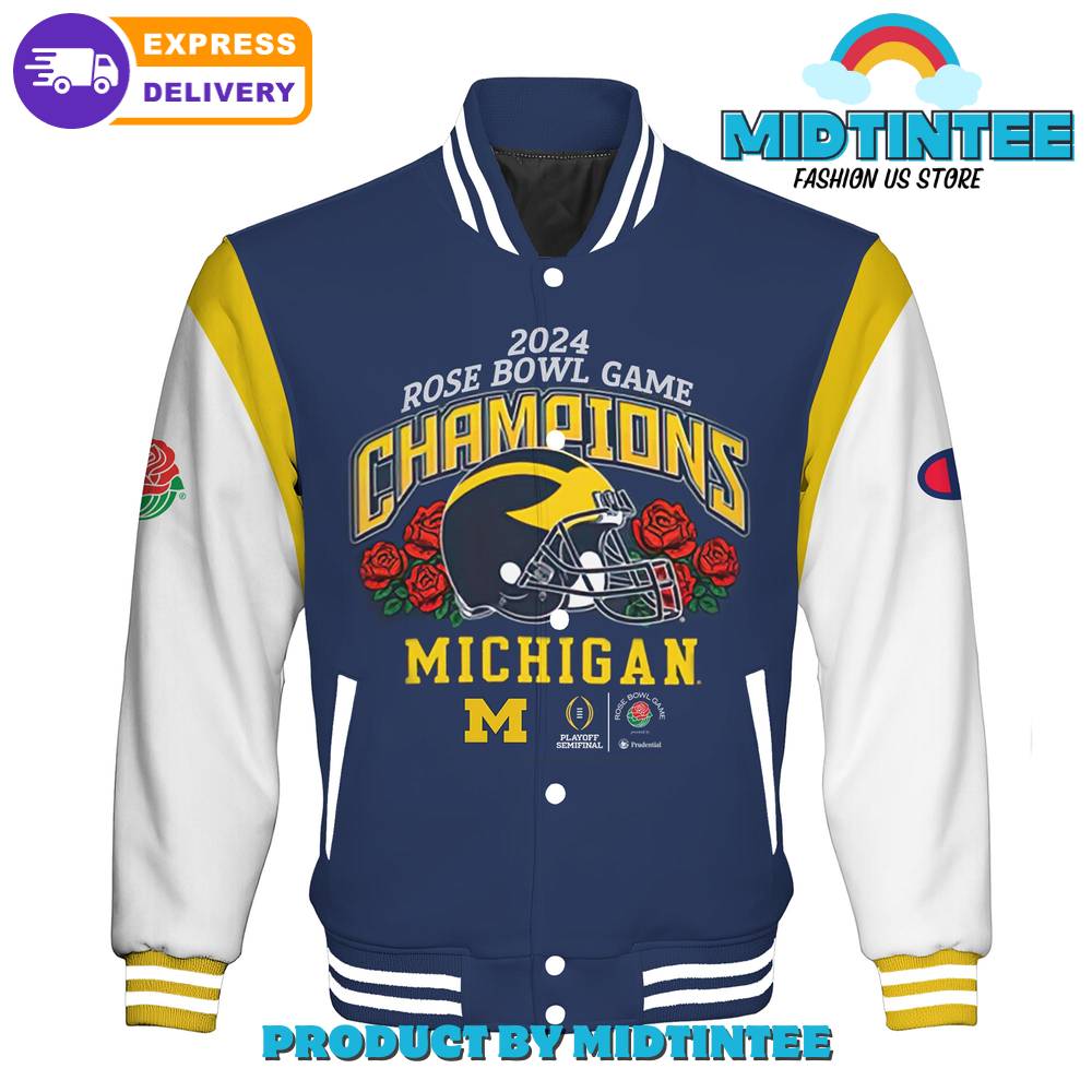2024 Rose Bowl Champions Michigan Varsity Jacket - Limited Edition, Fast Shipping!
