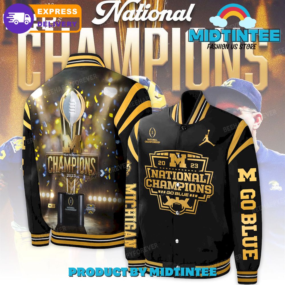 2023 National Champions Jacket - Michigan Go Blue! Limited Edition Varsity Bomber - Fast Shipping