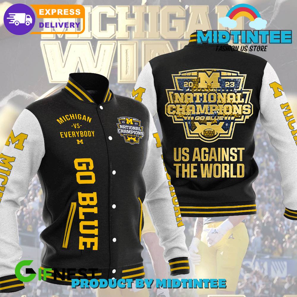 2023 Michigan Champions Varsity Jacket - Go Blue Spirit Wear - Fast Shipping!