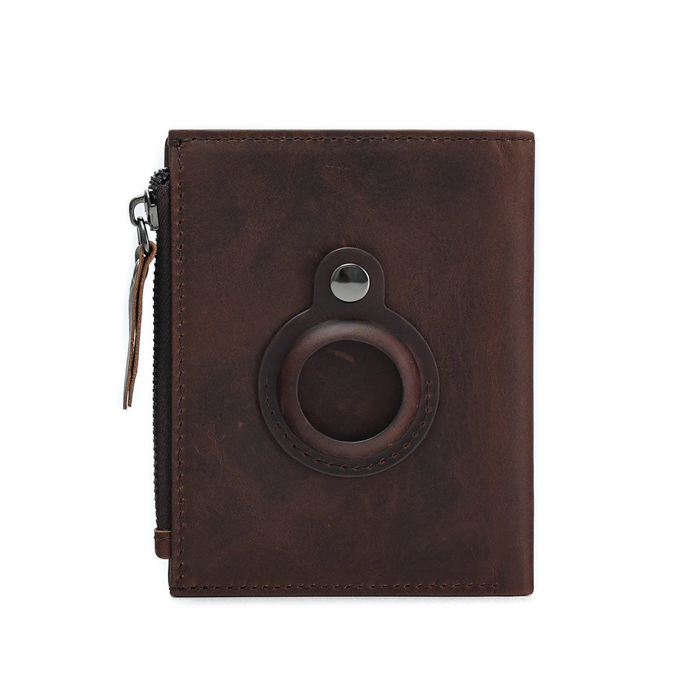 JOYIR Genuine Leather AirTag Wallet Mens Wallet with Money Clip Air Tag RFID Blocking Bifold Credit Card Holder Gifts for Men