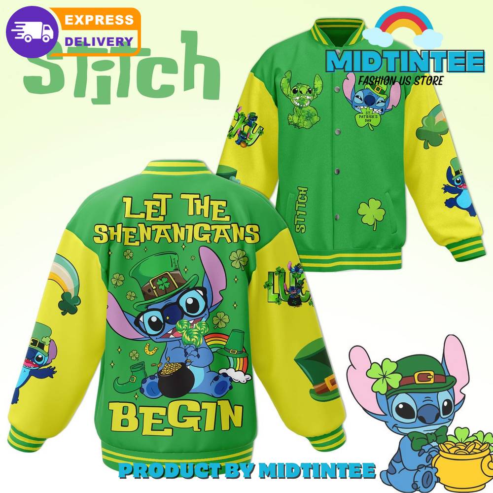 Stitch Leprechaun Bomber Jacket - Fun St. Patrick'S Day Design, Fast Delivery!