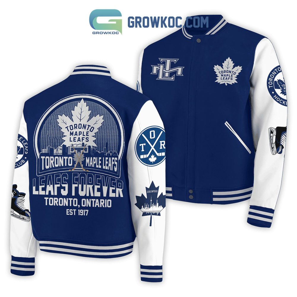 Toronto Maple Leafs Varsity Jacket - Stylish Blue &amp; White Fan Gear For Ultimate Support