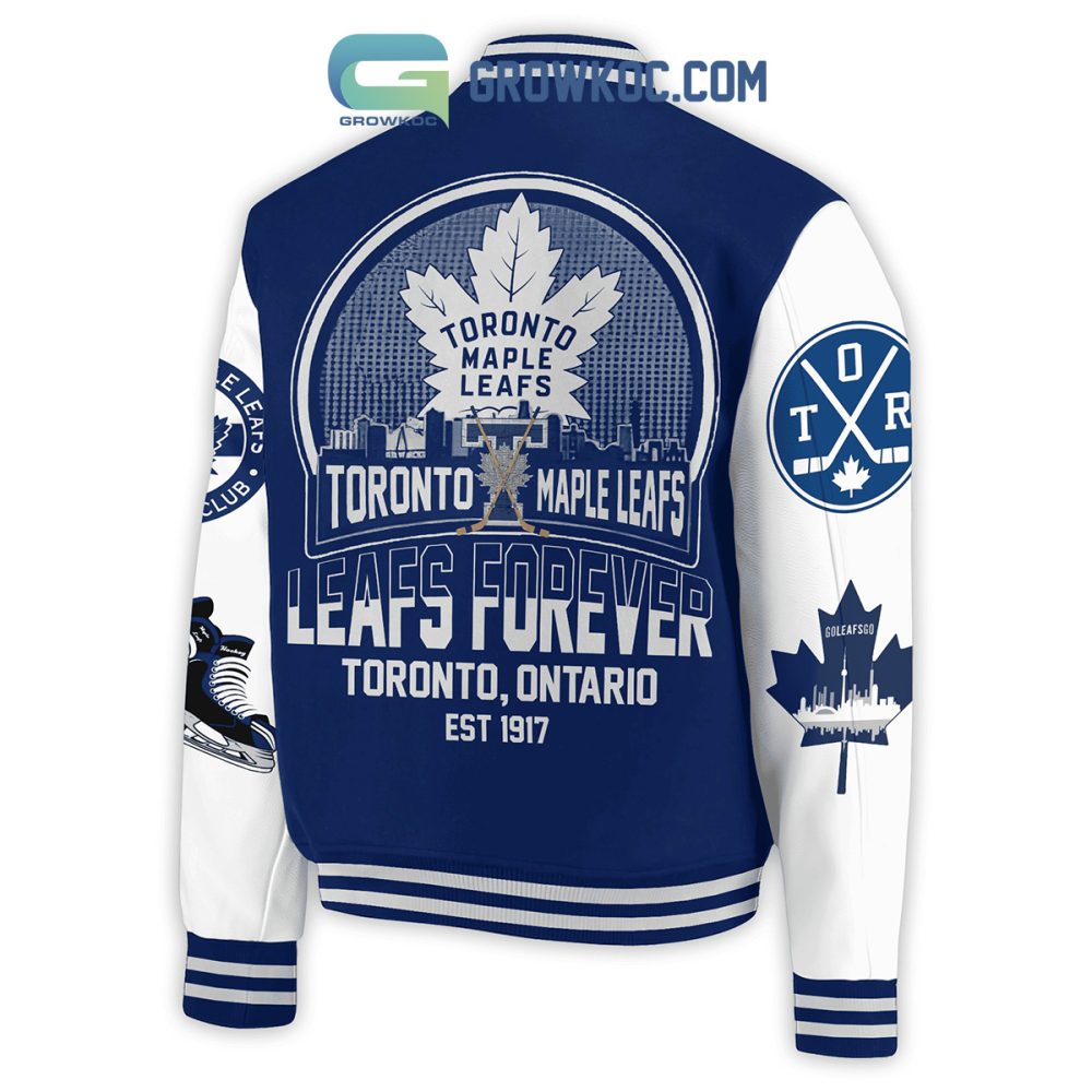 Toronto Maple Leafs Varsity Jacket - Stylish Blue &amp; White Fan Gear For Ultimate Support
