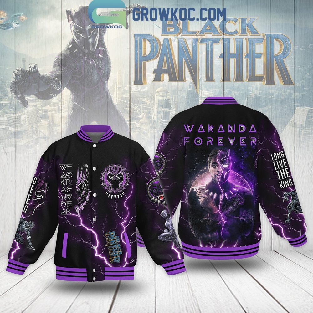 Black Panther Varsity Jacket - Wakanda Forever , Unisex Marvel Fan Apparel