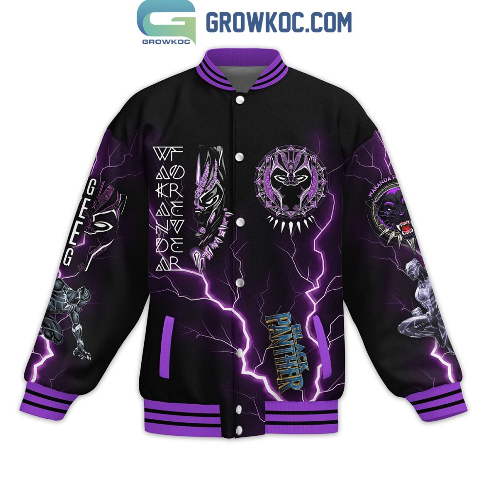 Black Panther Varsity Jacket - Wakanda Forever , Unisex Marvel Fan Apparel