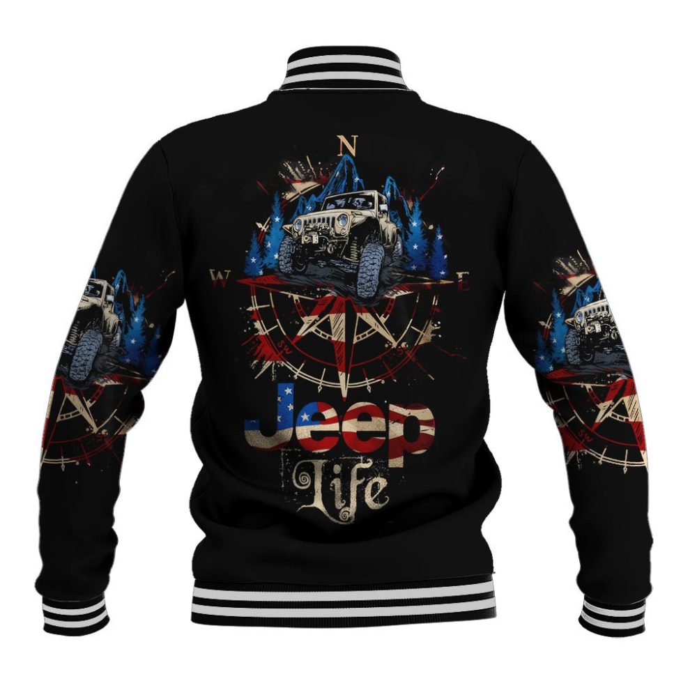 Adventure Jeep Baseball Jacket Compass Jeep Life Dt01