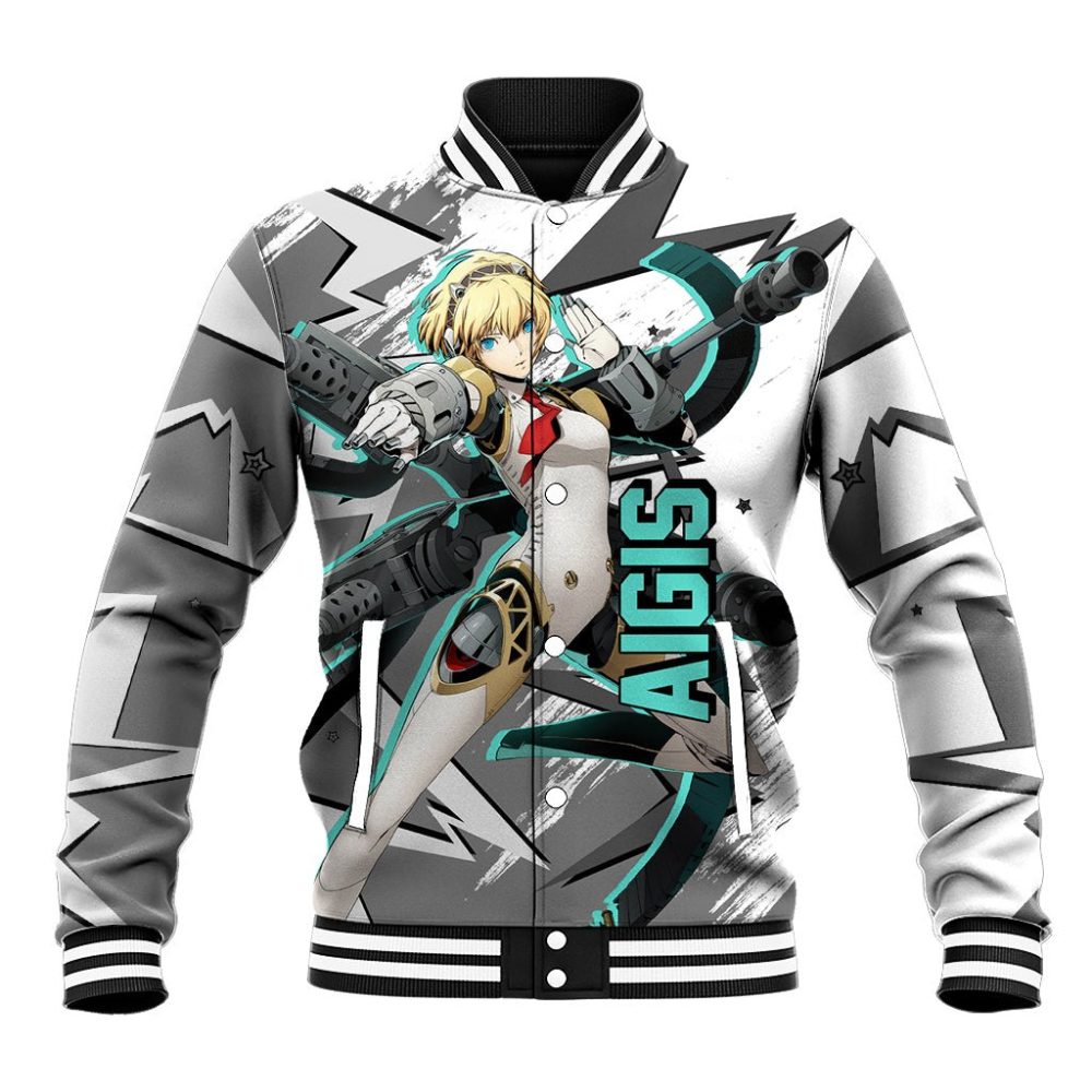 Aigis Persona Baseball Jacket Anime Mix Polygon Cyber Style Ts04