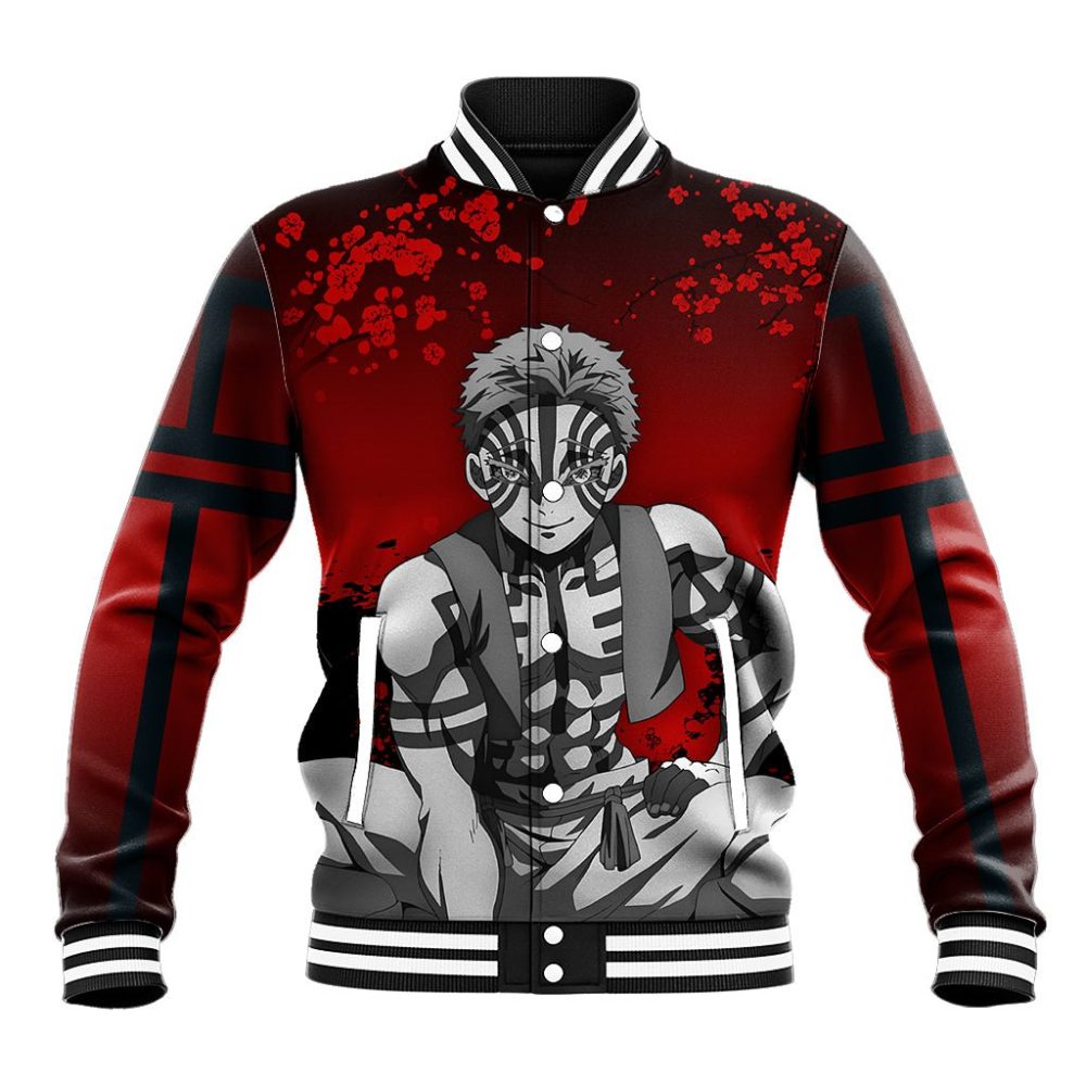 Akaza Demon Slayer Baseball Jacket Japan Art Ts04