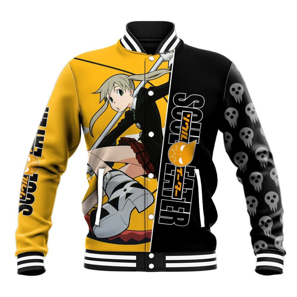 Albarn Maka Soul Eater Baseball Jacket Anime Art Mix With Skull Pattern Style Ts04