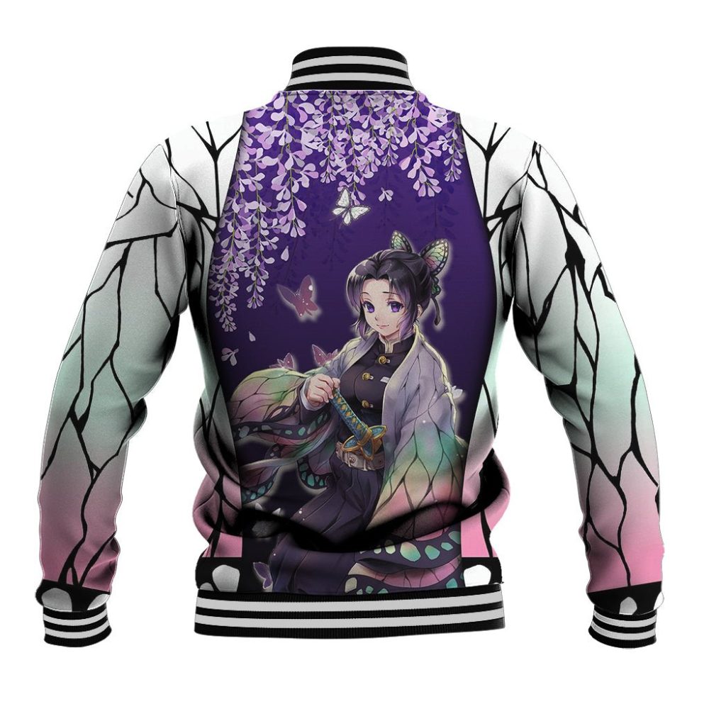 Anime Demon Slayers Kocho Shinobu Baseball Jacket Insect Hashira Ts07