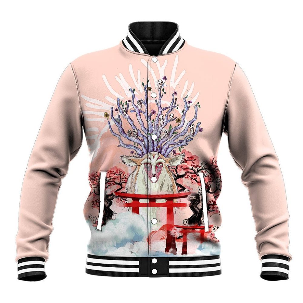 Anime Movie Wolf Princess Baseball Jacket Forest Spirits Ts07