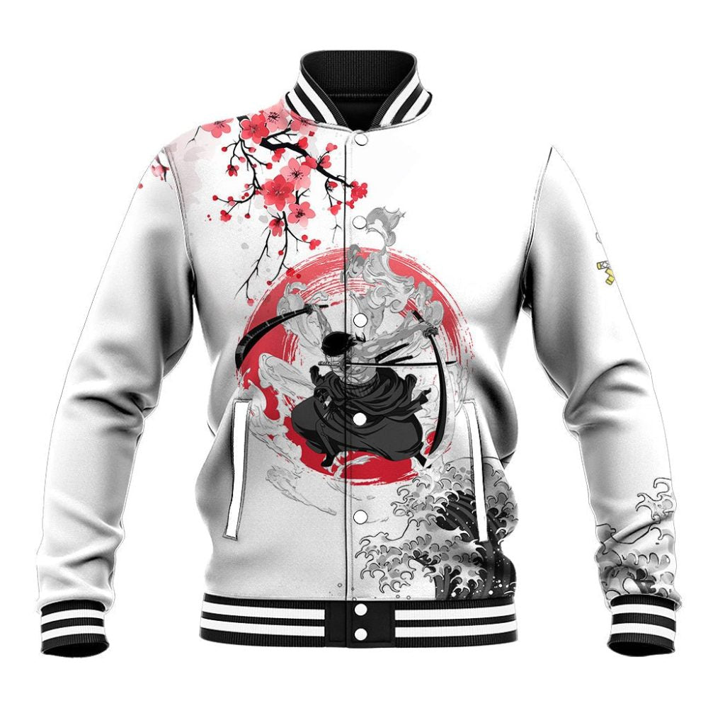 Anime One Piece Roronoa Zoro Baseball Jacket Sumi-E Painting Style Ts07