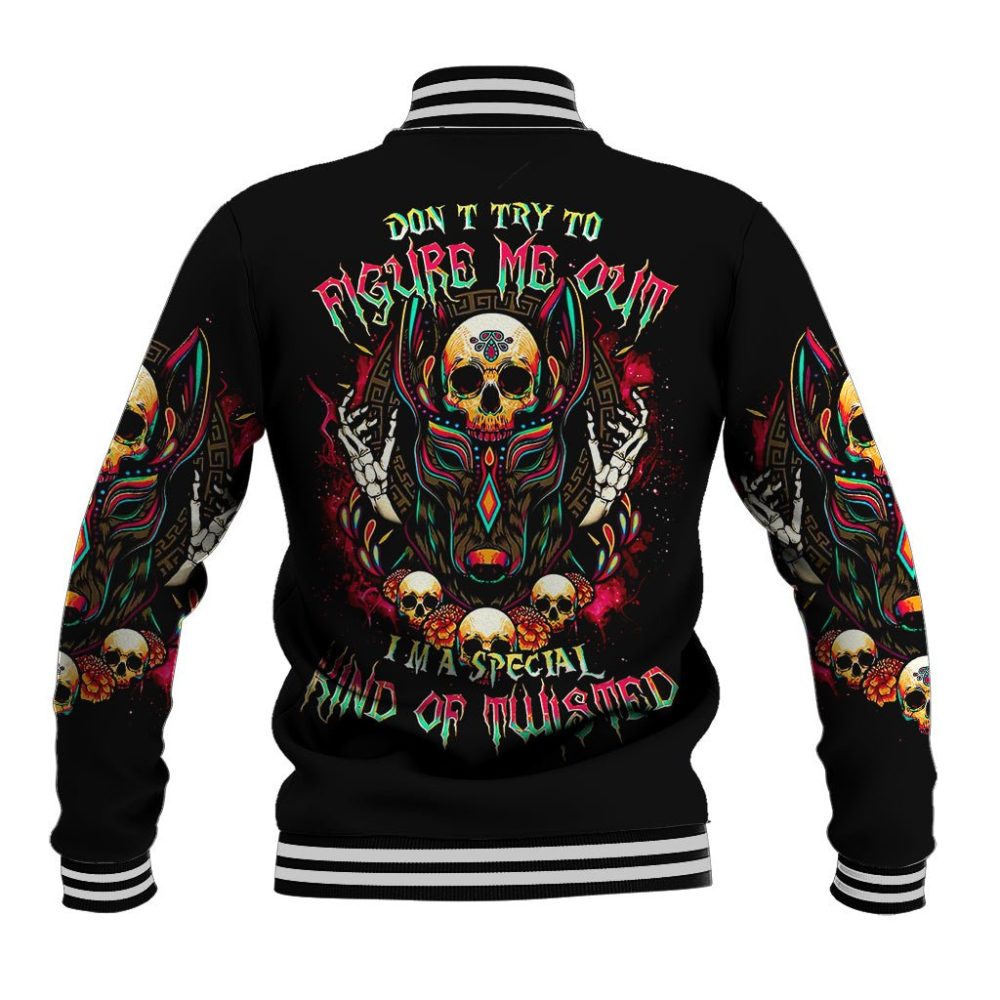 Anubis Skull Baseball Jacket Skull Anubis Don'T Try To Figured Me Out Dt01