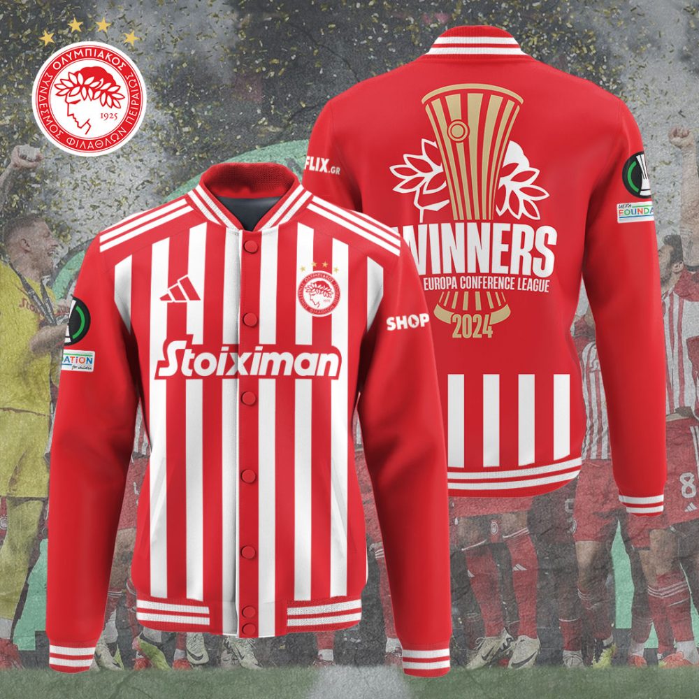 2024 Europa League Winners Jacket - Red/White Striped - Limited Edition Fan Gear
