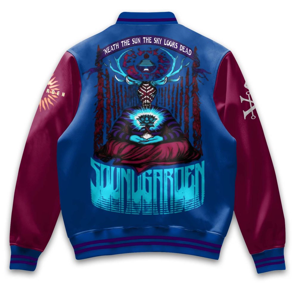 Limited Edition Soundgarden Varsity Jacket – Stylish Blue &amp; Maroon With Iconic Designs