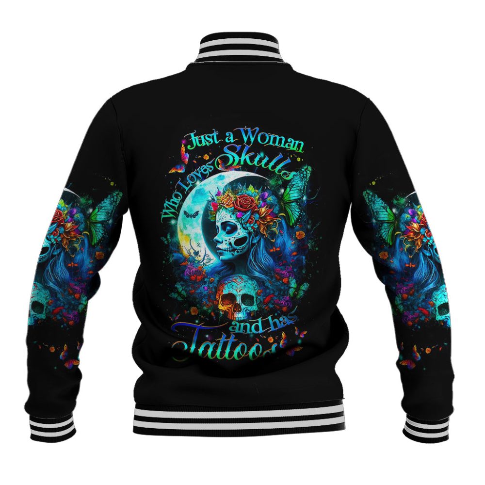 Fairy Skull Baseball Jacket Just The Woman Who Loves Skull And Tattoo Dt01