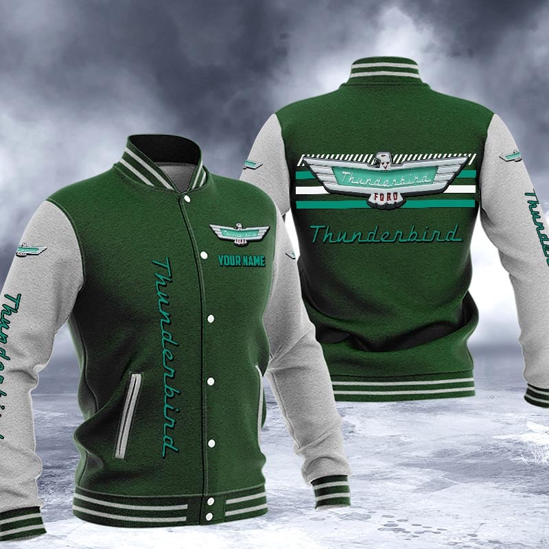 Thunderbird Dmhj1562 Logo Baseball Varsity Jacket