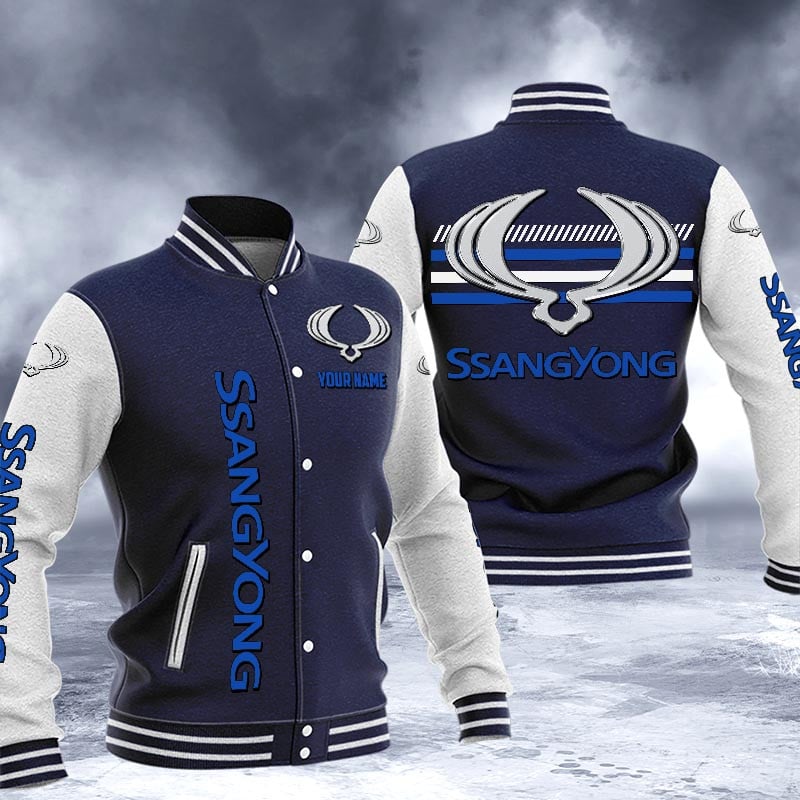 Ssangyong Motor Dmhj1557 Logo Baseball Varsity Jacket