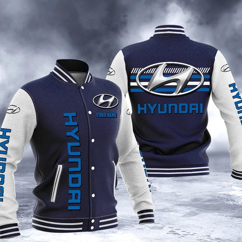 Hyundai Dmhj1523 Logo Baseball Varsity Jacket