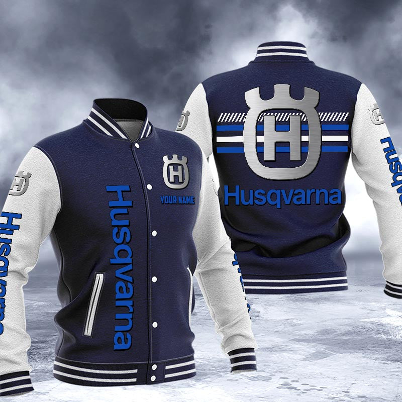 Husqvarna Dmhj1587 Logo Baseball Varsity Jacket