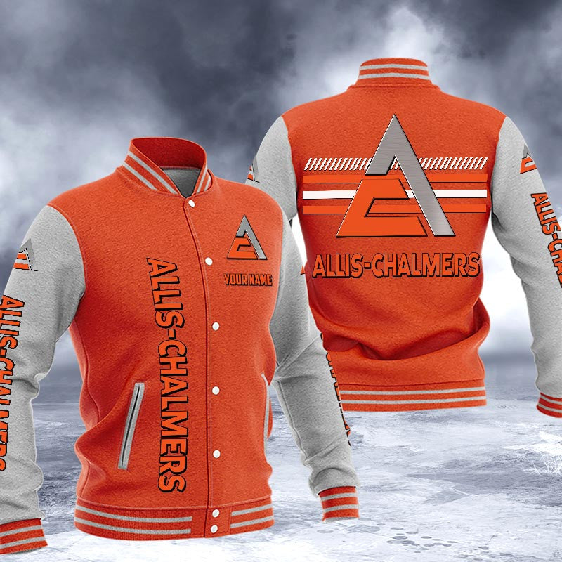 Allis Chalmers Dmhj1612 Logo Baseball Varsity Jacket