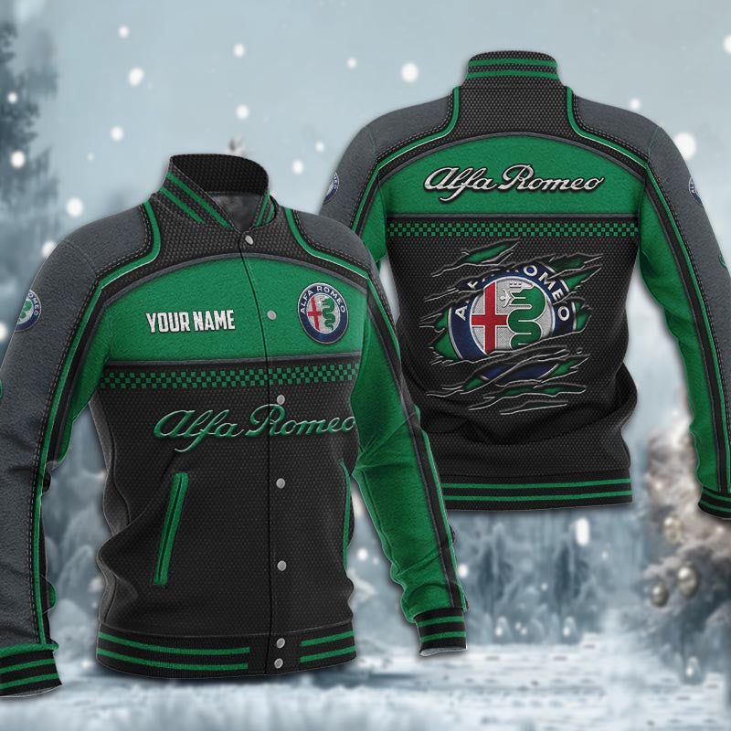 Alfa Romeo Dmhj1788 Baseball Jacket Logo Baseball Varsity Jacket