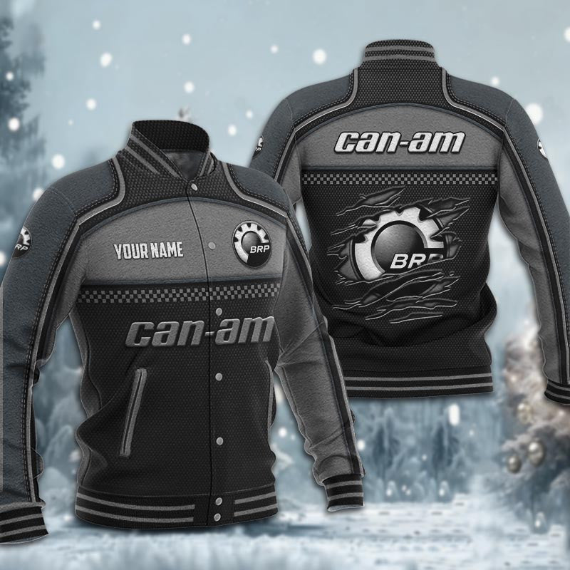 Can-Am Dmhj1874 Baseball Jacket Logo Baseball Varsity Jacket