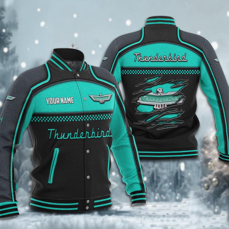 Thunderbird Dmhj1858 Baseball Jacket Logo Baseball Varsity Jacket