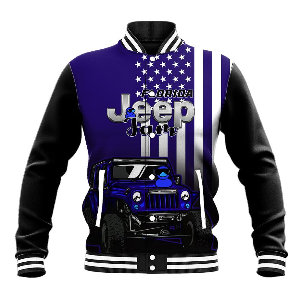 Florida Jeep Jam 2023 With Duck Baseball Jacket Blue Verison Lt14