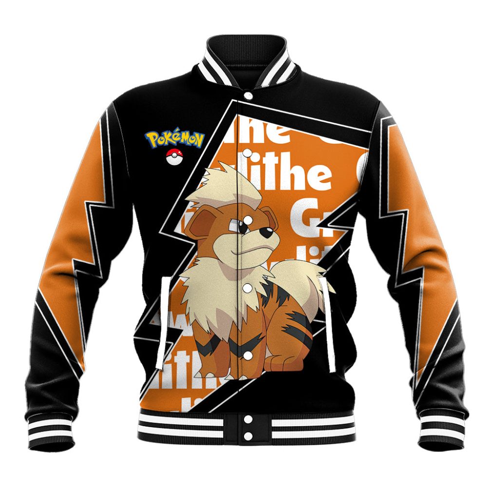 Growlithe Anime Lighting Style Baseball Jacket Ts04
