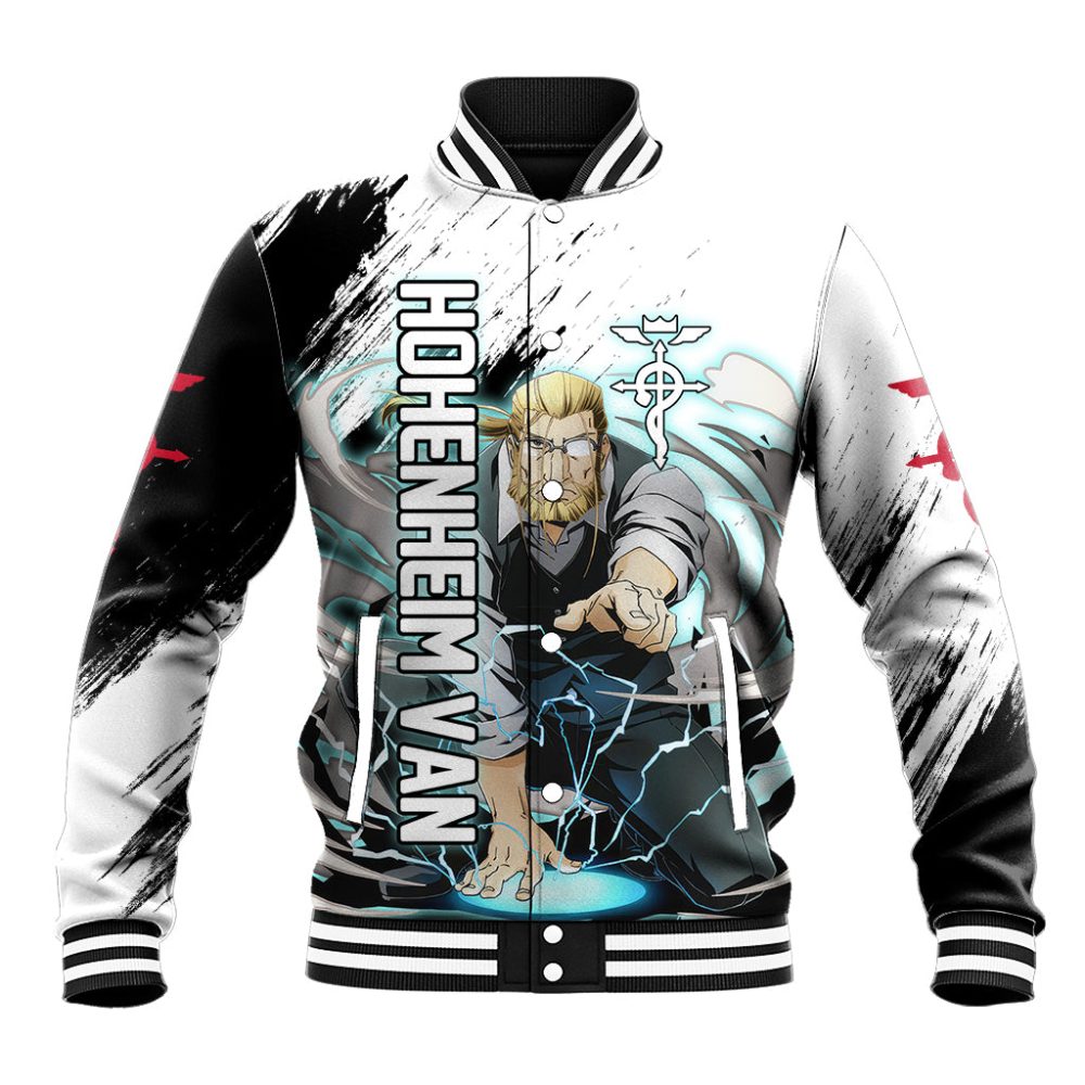 Hohenheim Van - Fullmetal Alchemist Baseball Jacket Anime Grunge Pattern Style Ts04