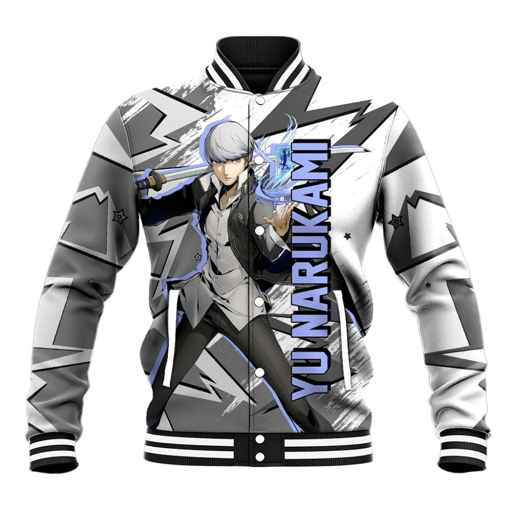 Yu Narukami Persona Baseball Jacket Anime Mix Polygon Cyber Style Ts04