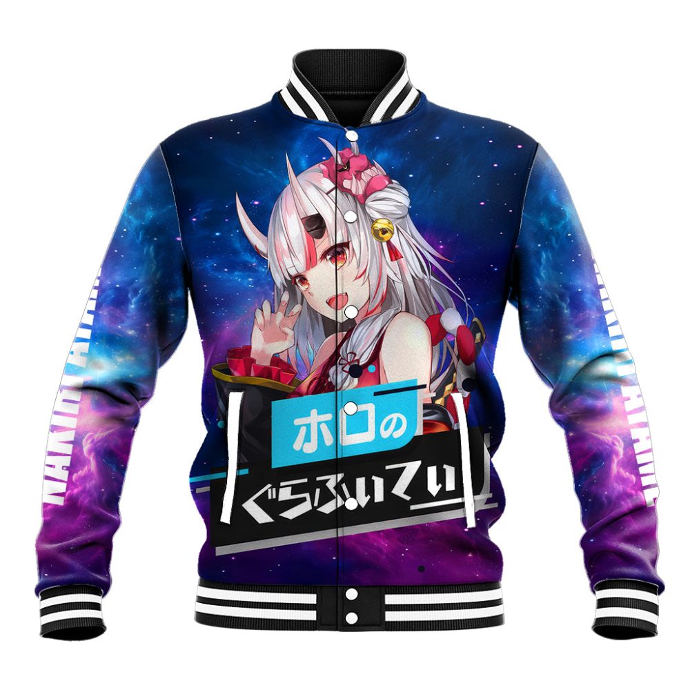 Nakiri Ayame Holo Live Baseball Jacket Galaxy Style Ts04