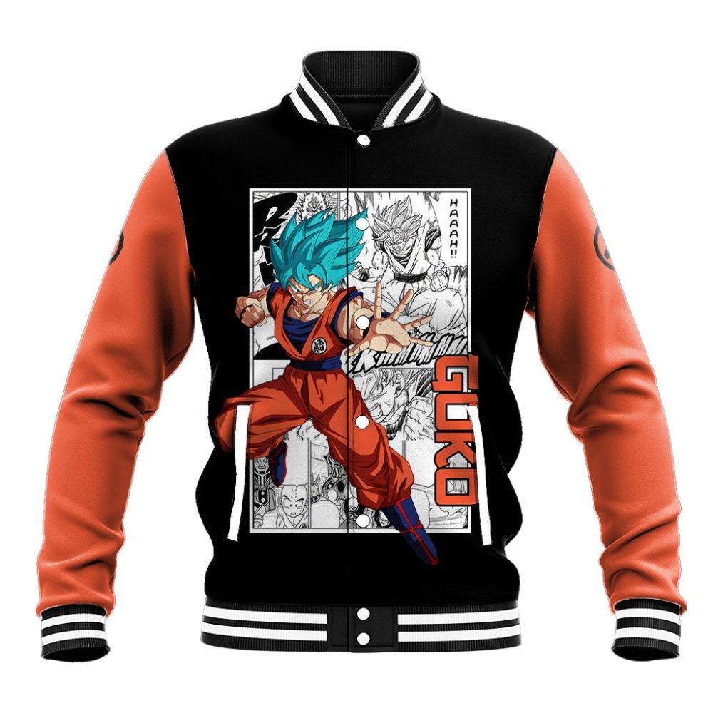 Goku Blue Baseball Jacket Dragon Ball Mix Anime Manga Ts04
