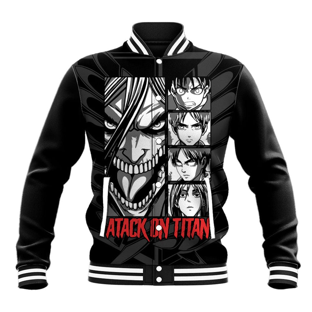 Atack On Titan Character Baseball Jacket Anime Mix Manga Style Ts04