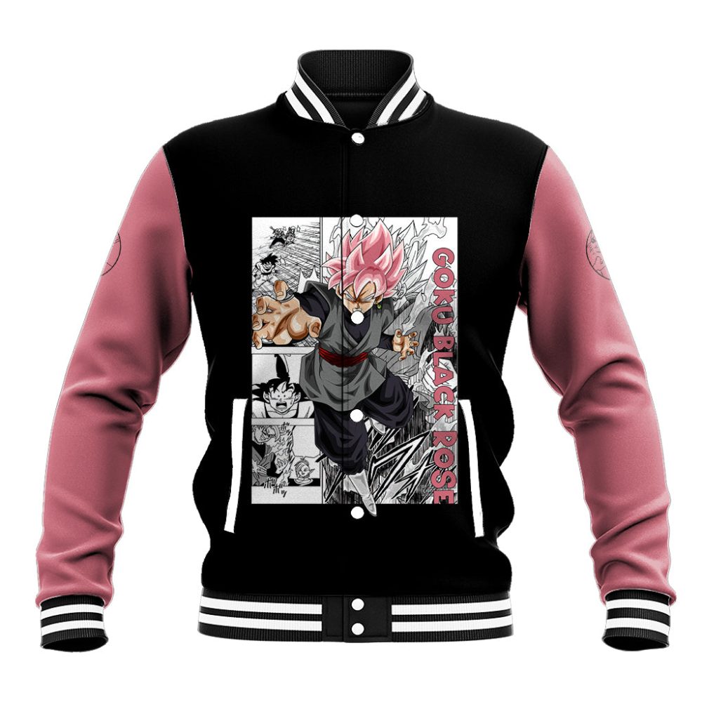 Goku Black Rose - Dragon Ball Anime Baseball Jacket Ts04