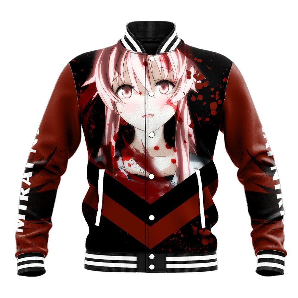 Future Diary Mirai Nikki Baseball Jacket Yuno Gasai Ts04