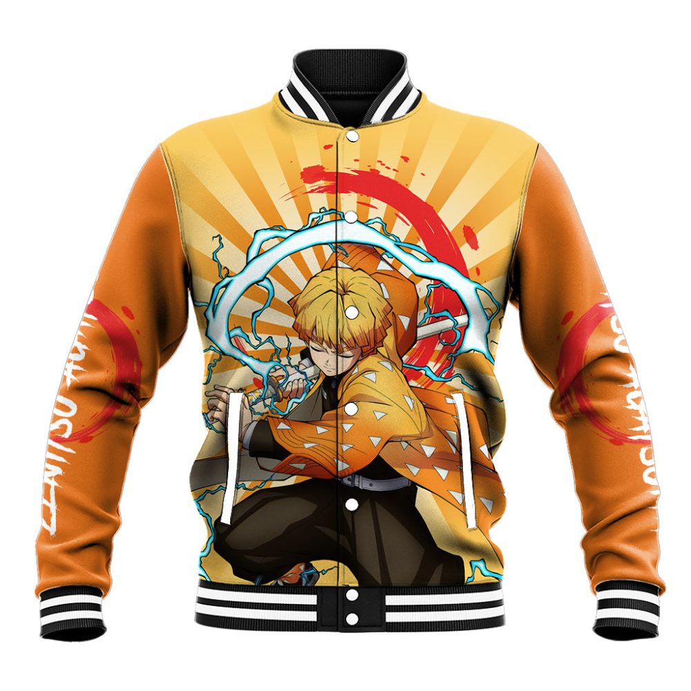 Zenitsu Agatsuma Baseball Jacket Demon Slayer Ts04