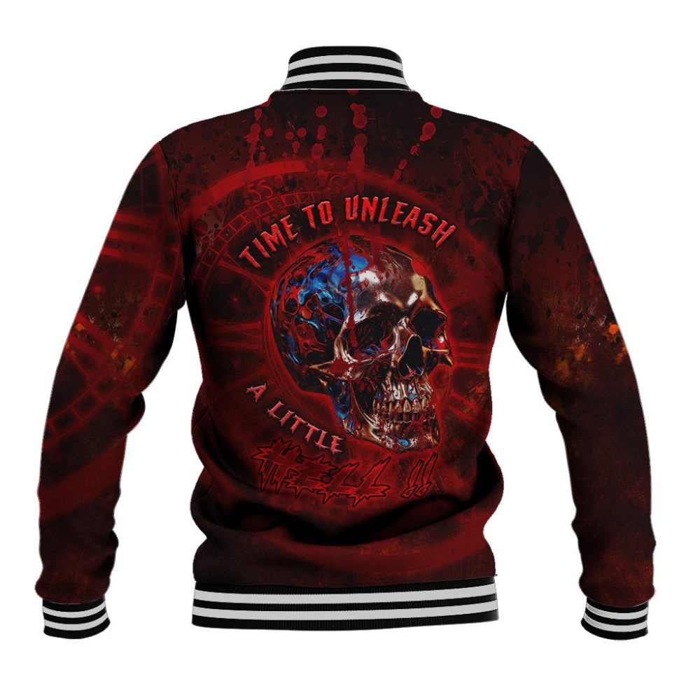 Time To Unleash A Little Hell!! Baseball Jacket Ts04