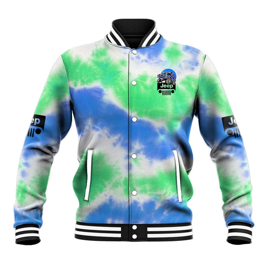 Blue Jeep Tie Dye Baseball Jacket It'S A Thing You Wouldn'T Understand Ts06