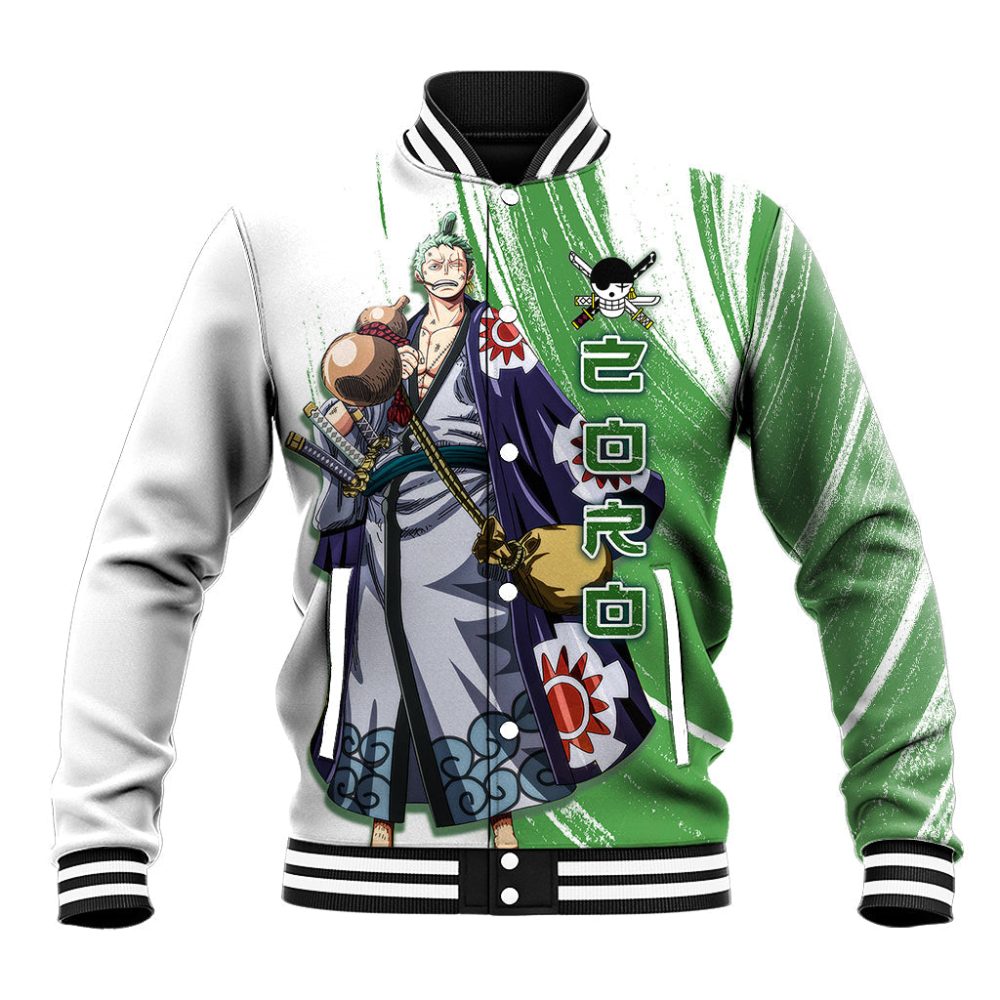 One Piece Baseball Jacket Roronoa Zoro Wano Swordman Ts07
